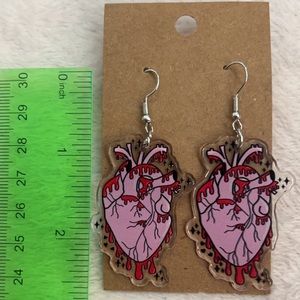 Anatomical heart earrings